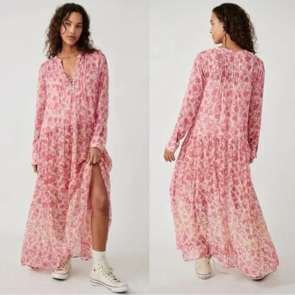 Floral Pink Maxi Dress - Picture 2 of 14